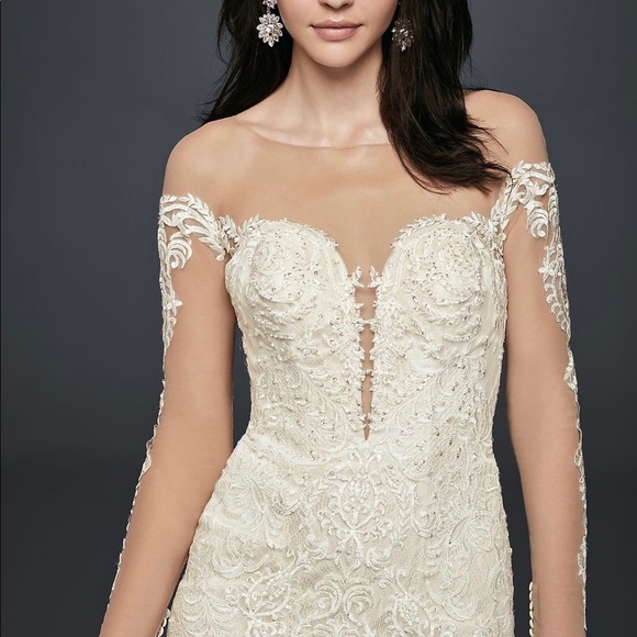 USED Long Sleeve Galina Signature Wedding Dress - Picture 3 of 13